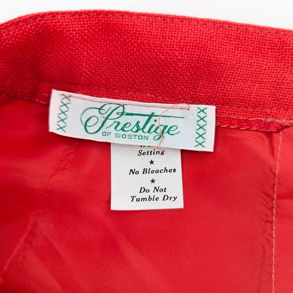 Prestige Of Boston Vintage Retro Mod Red Pleated A-Line Midi Skirt Size 18 - Picture 3 of 11